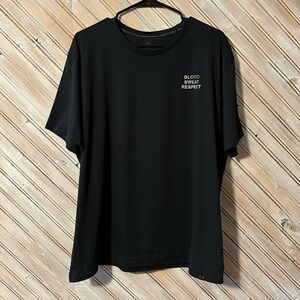 Under Armour Project Rock Black Motivational Tee Shirt Blood Sweat Respect